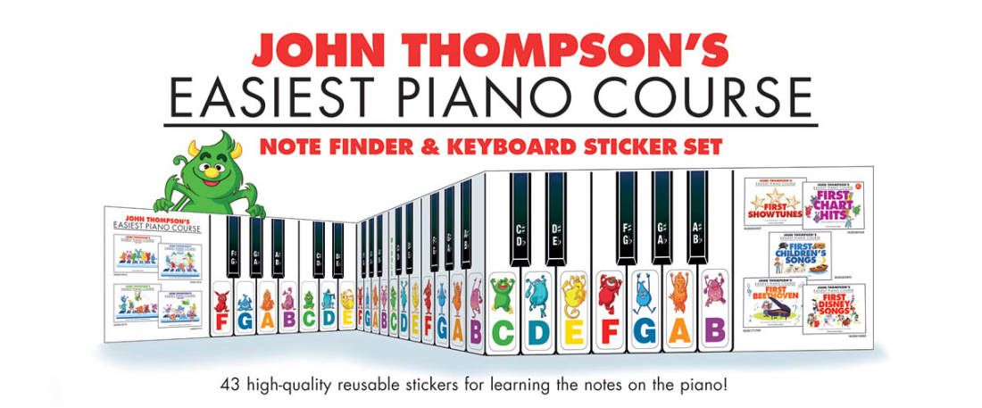 Note Finder & Keyboard Sticker Set - Thompson - Piano