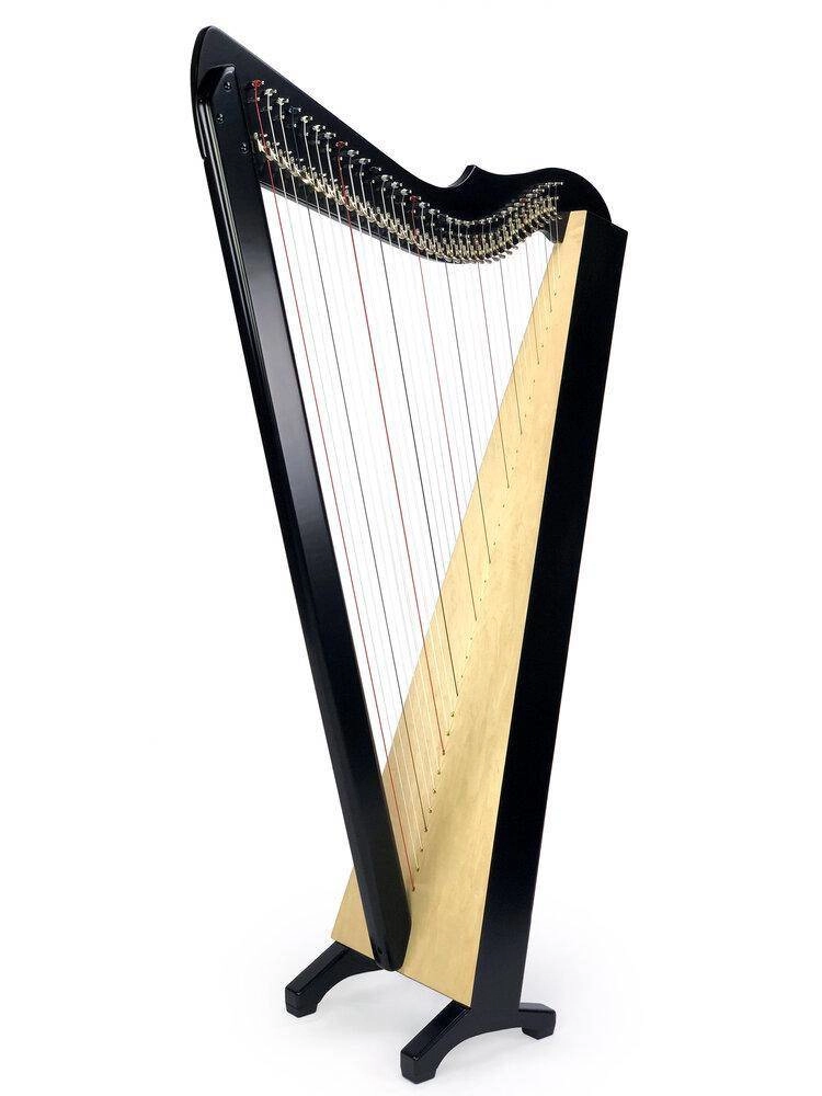 Brilliant! 34 String Harp with Full Levers - Black