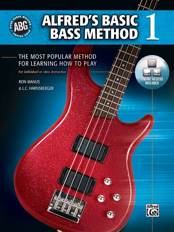 Alfred\'s Basic Bass Method 1 - Manus/Harnsberger - Bass Guitar - Book/Media Online