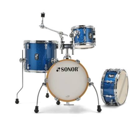 Sonor - AQX Micro 4-Piece Shell Pack (14,8,13,SD) - Blue Ocean Sparkle