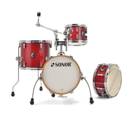 Sonor - AQX Micro 4-Piece Shell Pack (14,8,13,SD) - Red Moon Sparkle
