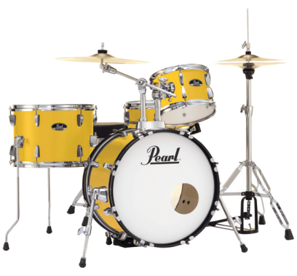 Roadshow Complete Drum Kit (18,10,14,SD) with Hardware and Cymbals - Canary Yellow