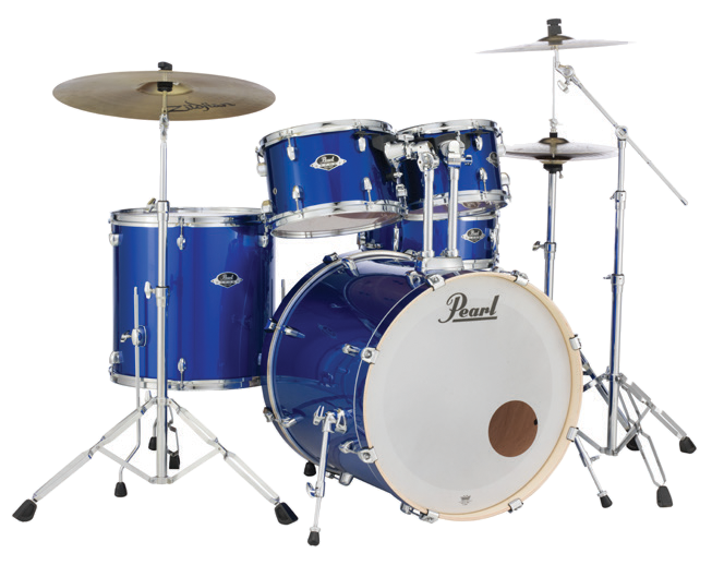 Export EXX 5-Piece Drum Kit with Hardware and Zildjian Cymbal Pack - High Voltage Blue
