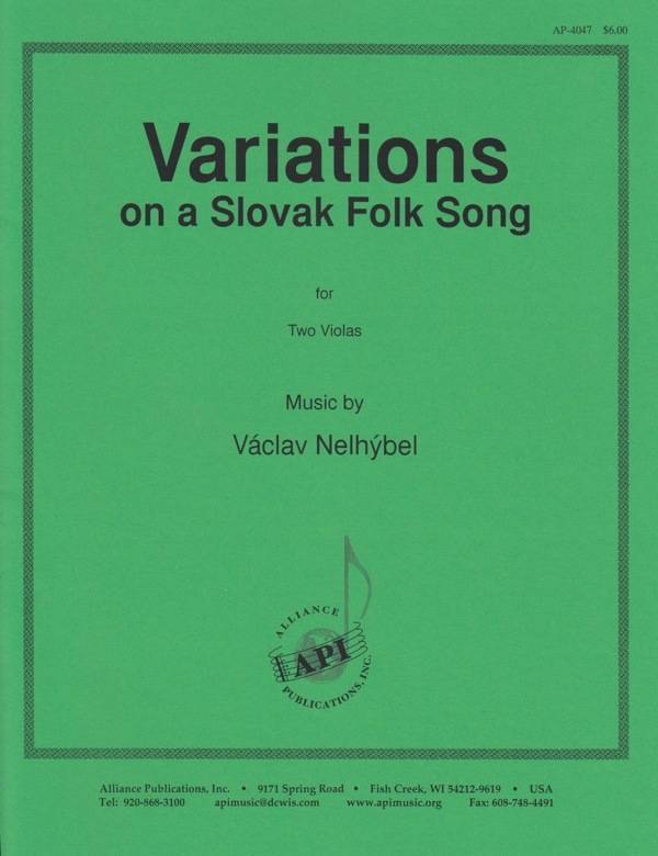 Variations On A Slovak Folk Song - Nelhybel - Viola Duet