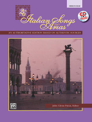 Alfred Publishing - 26 Italian Songs and Arias - Paton - Medium High Voice - Book/CD