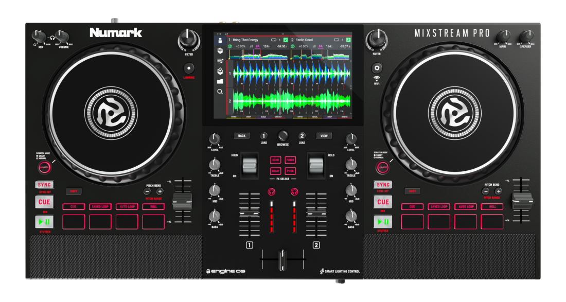 Numark - Mixstream Pro Standalone DJ Console With WIFI Music Streaming and  Built-In Speakers