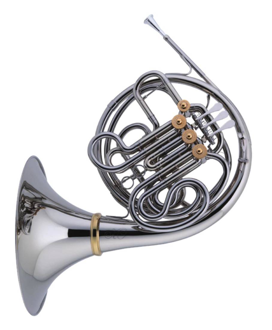Professional F/Bb Double French Horn with Kruspe Wrap, Detatchable Bell - Nickel/Silver Finish