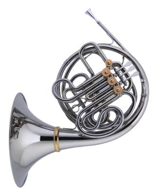 XO Professional Brass - Professional F/Bb Double French Horn with Kruspe Wrap, Detatchable Bell - Nickel/Silver Finish