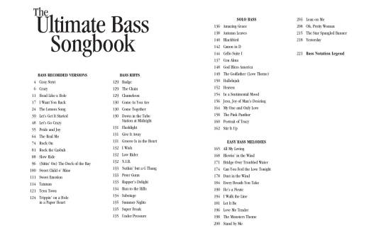 The Ultimate Bass Songbook - Bass Guitar TAB - Book