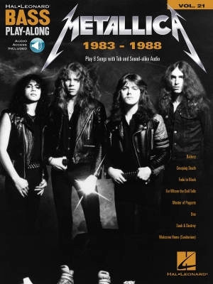 Hal Leonard - Metallica 1983-1988: Bass Play-Along Volume 21 - Tablatures de guitare basse - Livre/Audio en ligne
