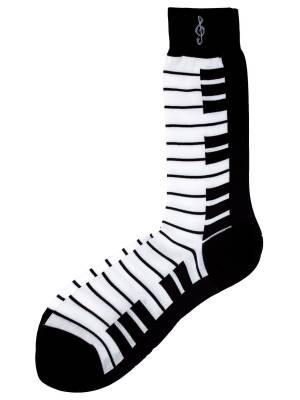 Piano Keyboard Socks - Mens - Black/White