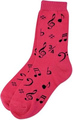 AIM Gifts - Music Note Socks - Ladies - Pink