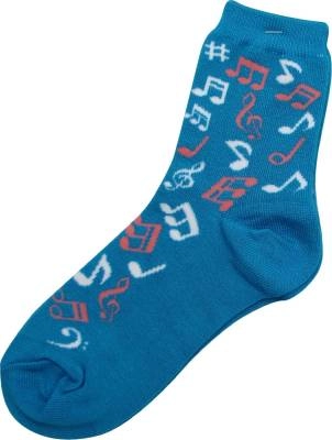 Music Note Socks - Ladies - Blue