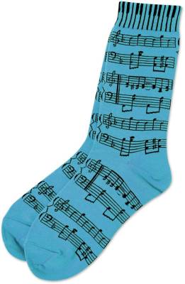 Blue Sheet Music Socks - Ladies
