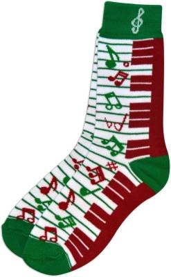 Holiday Keyboard Music Note Socks - Ladies