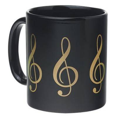 Treble Clef Coffee Mug Black/Gold