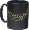 AIM Gifts - Music Notes On Staff Coffee Mug Black/Gold