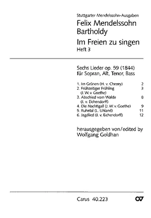 Im Freien Zu Singen Op 59, 1-6 - Mendelssohn - SATB