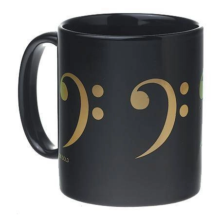 Bass Clef Coffee Mug Black/Gold