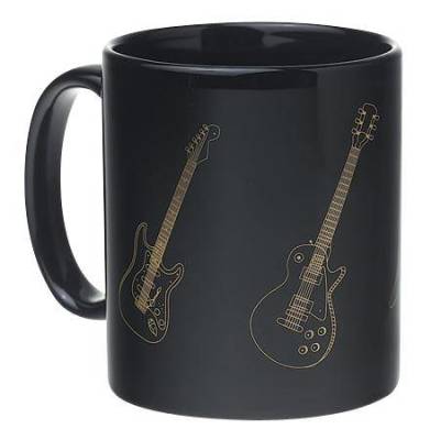 Guitar Coffee Mug Black/Gold