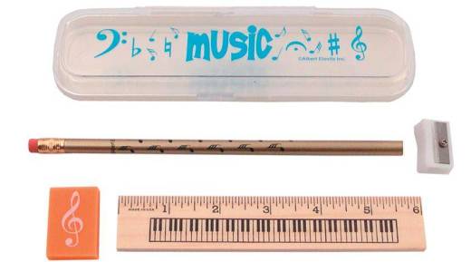 Music Pencil Case with Pencil/Eraser/Sharp/Ruler