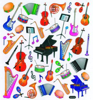 Musical Instrument Sticker Sheet