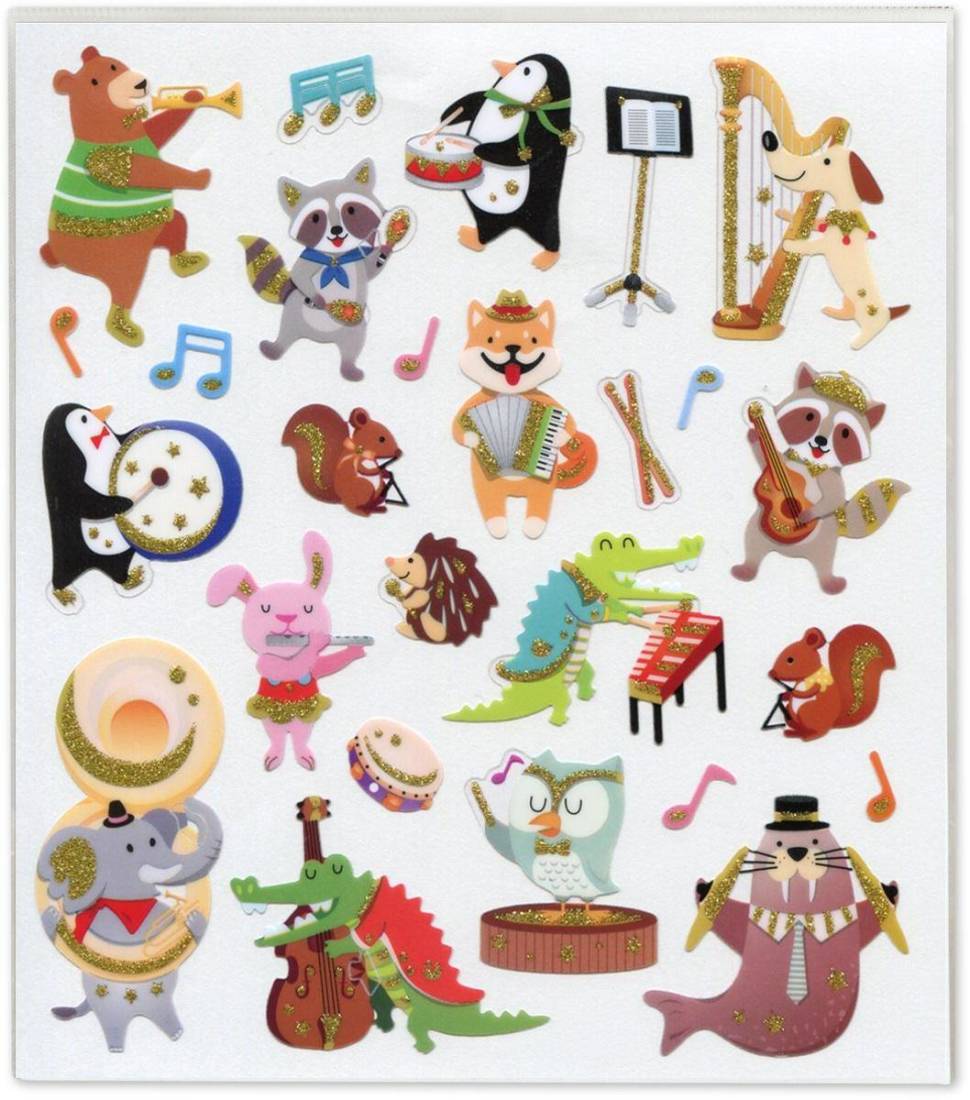 Musical Animal Sticker Sheet