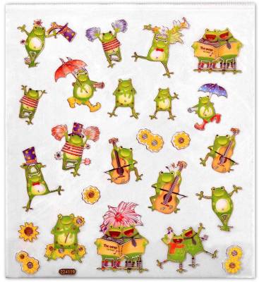 Dancing/Singing Frogs Sticker Sheet