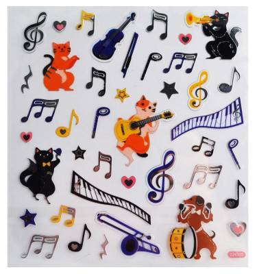 Musical Dogs/Cats Sticker Sheet