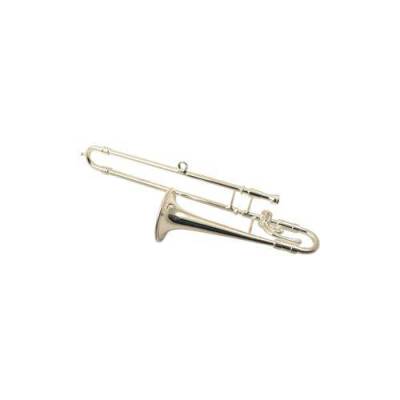Mini Trombone Ornament Silver 4.25\'\'
