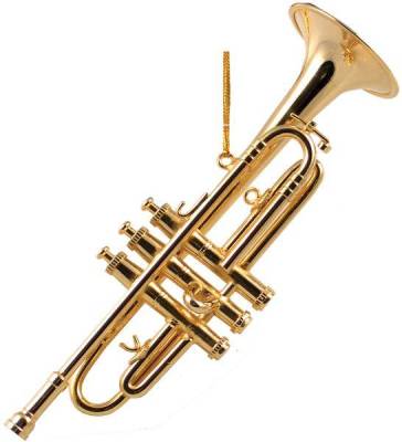 Mini Trumpet Ornament Gold 4.5\'\'
