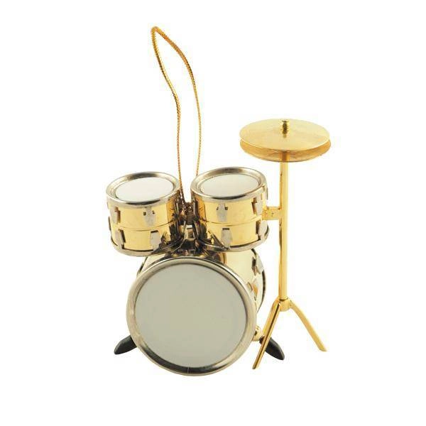 Mini Drum Set Ornament Gold