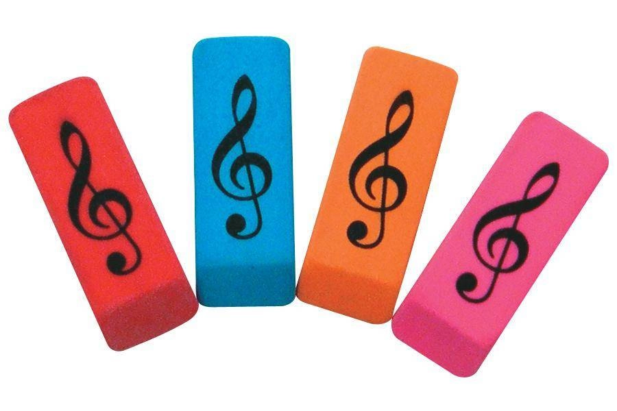 Treble Clef Eraser Assorted Colours