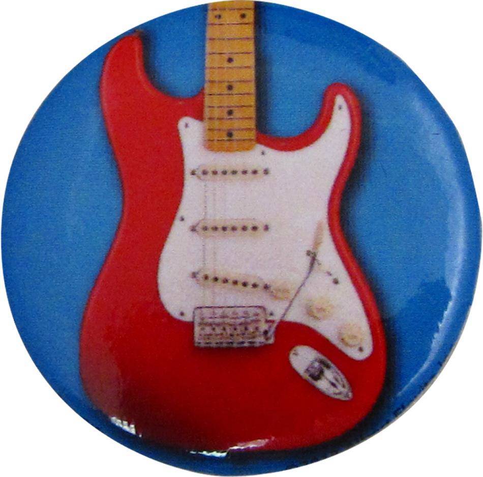 Electric Guitar Red Button - 1.25\'\'