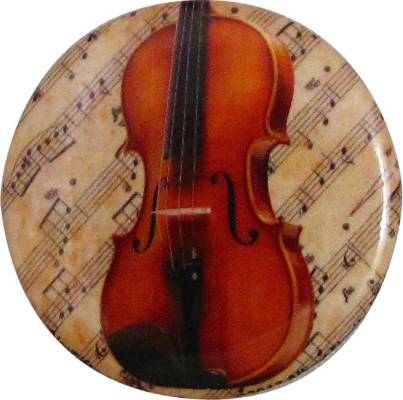 Violin with Sheet Music Button - 1.25\'\'