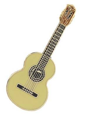 Classical Guitar Pin Gold Plated Cloisonne