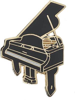 Grand Piano Lapel Pin Gold Plated Cloisonne