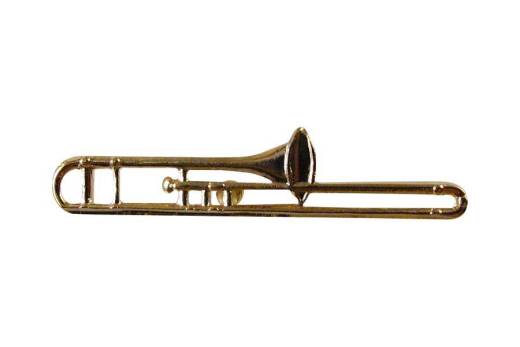 Trombone Lapel Pin Gold Plated Cloisonne