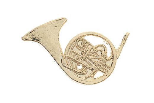 French Horn Pin Gold Plated Cloisonne