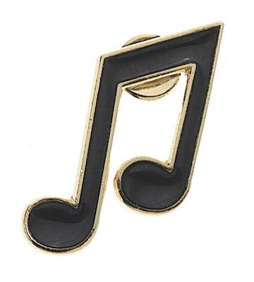 Eighth Note Lapel Pin Gold Plated Cloisonne