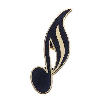 16th Note Lapel Pin Gold Plated Cloisonne