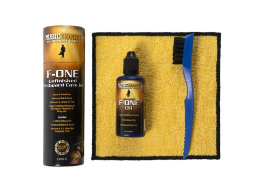 Music Nomad - F-ONE Unfinished Fretboard Care Kit - Oil, Cloth, Brush