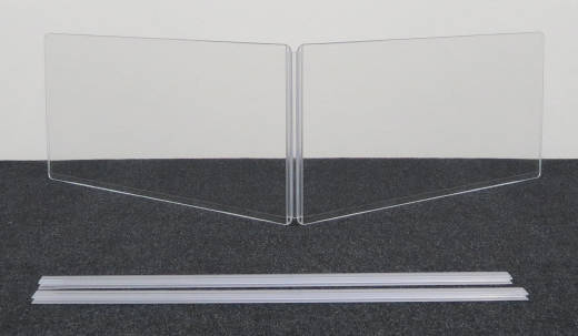 2-Section Acrylic Shield Height Extender - 48\'\' x 12\'\'