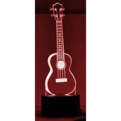 3D LED Ukulele Lamp, 7 Colours, 5\'\' x 9\'\'