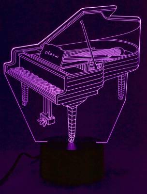 AIM Gifts - 3D LED Piano Light, 7 Colours, 5 x 9