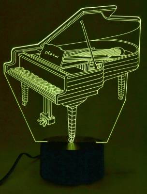 3D LED Piano Light, 7 Colours, 5\'\' x 9\'\'