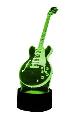 3D LED Guitar Lamp, 7 Colours, 5\'\' x 9\'\'