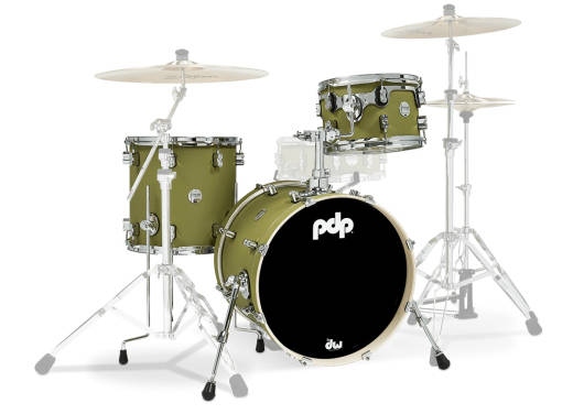 Pacific Drums - Concept Maple 3-Piece Shell Pack (24,13,16) - Satin Olive