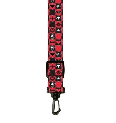 1\'\'  Nylon Saxophone Strap - Skelanimals Red w/Heart