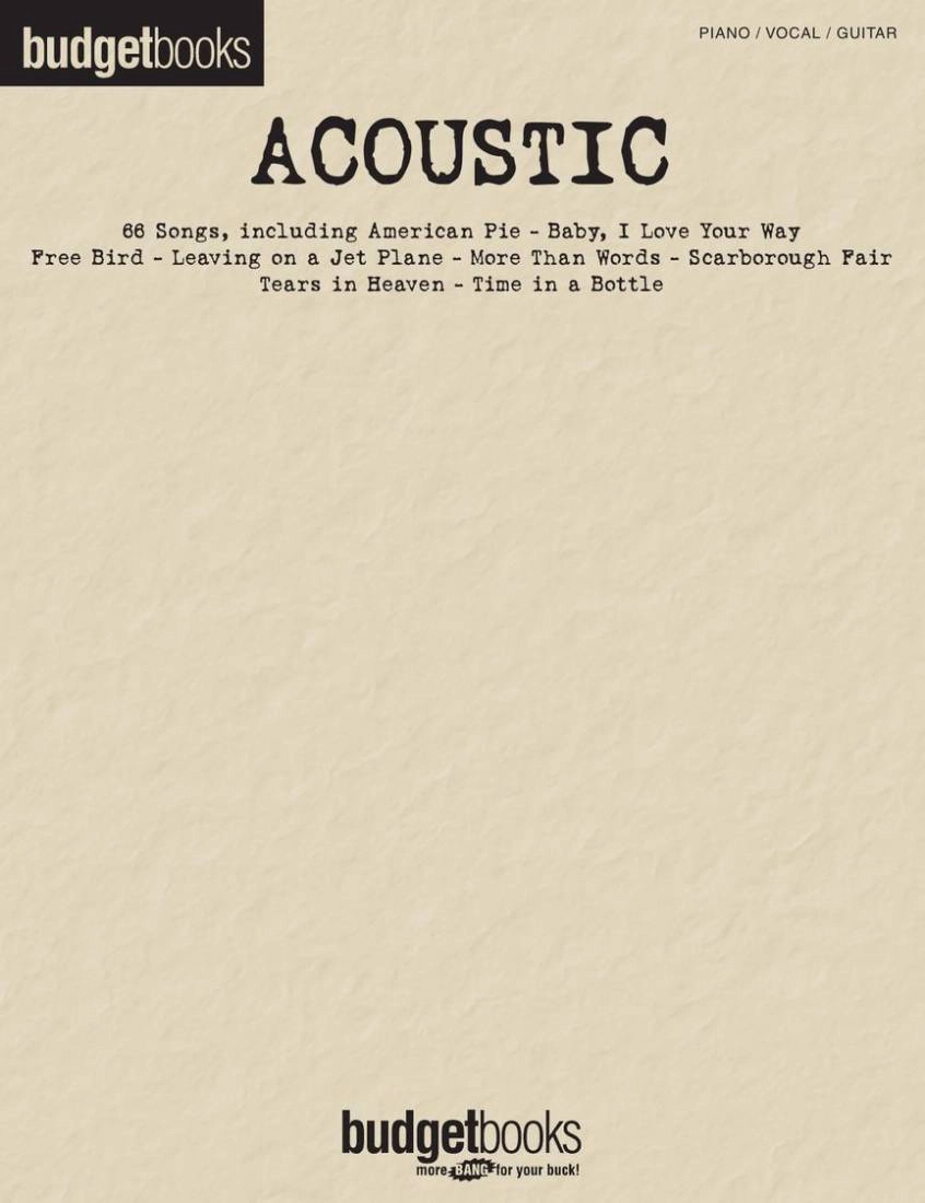 Acoustic: Budget Books - Piano/Vocal/Guitar - Book